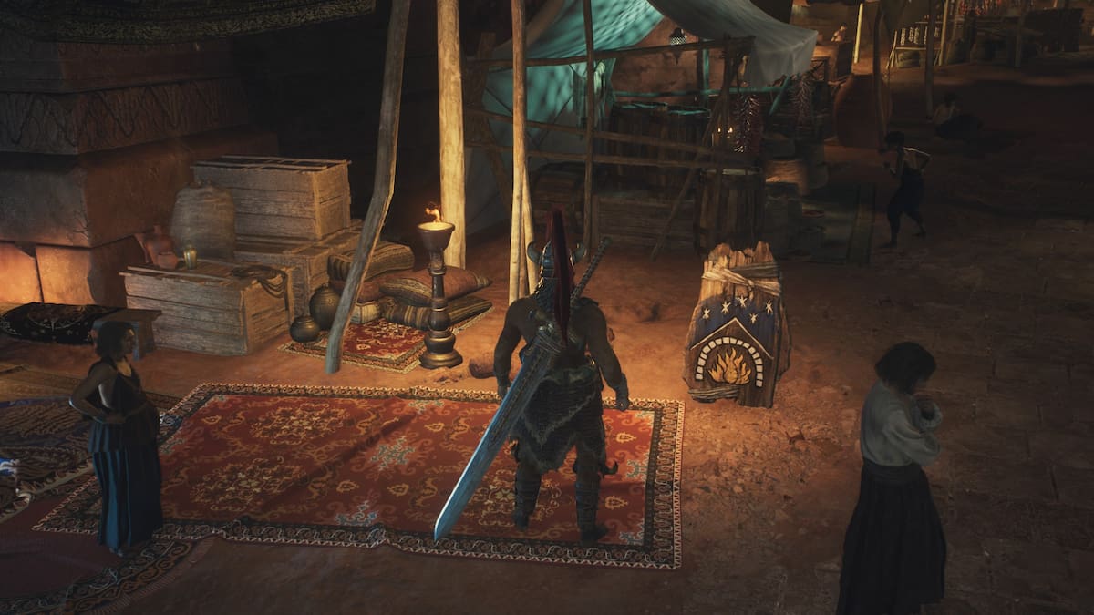 The player character standing in front of the Inn in Bakbattahl.