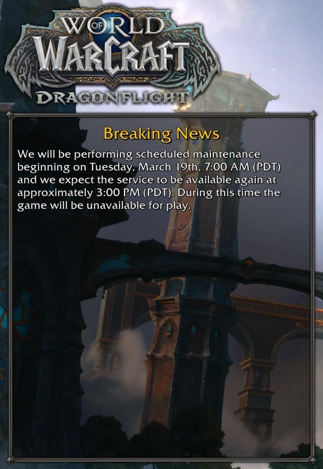 WoW Dragonflight patch 10.2.6 patch release information.