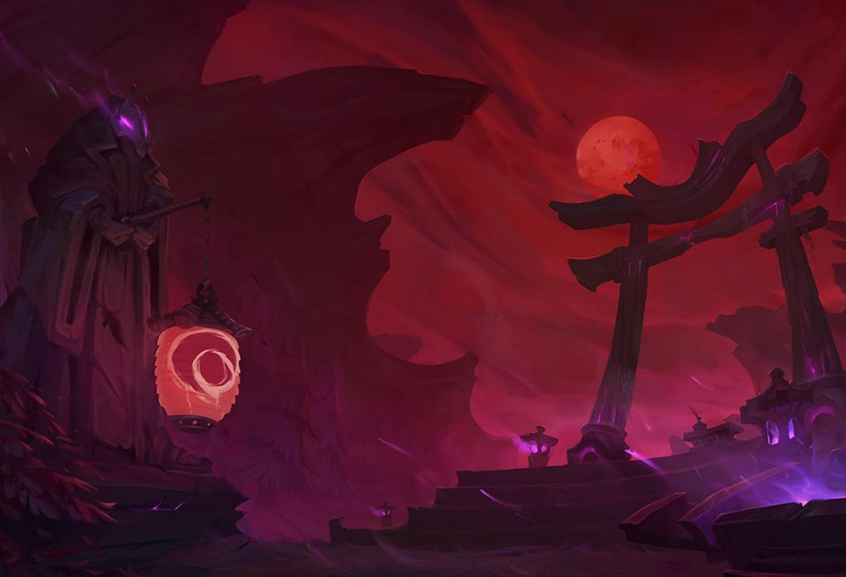 Promo art for LoL's original Blood Moon event