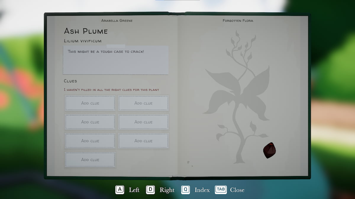 All Ash Plume Clues in Botany Manor