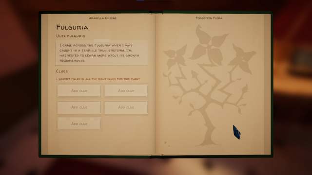 All Fulguria clues in Botany Manor