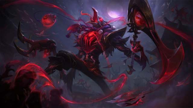 Blood Moon Fiddlesticks splash art LoL