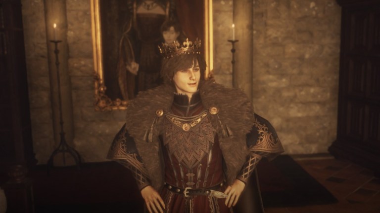 The Regentkin Sven, standing proudly in his room in Dragon's Dogma 2.