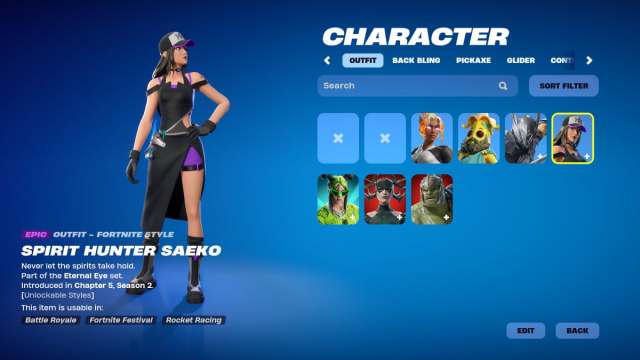 The Spirit Hunter Saeko skin in Fortnite.