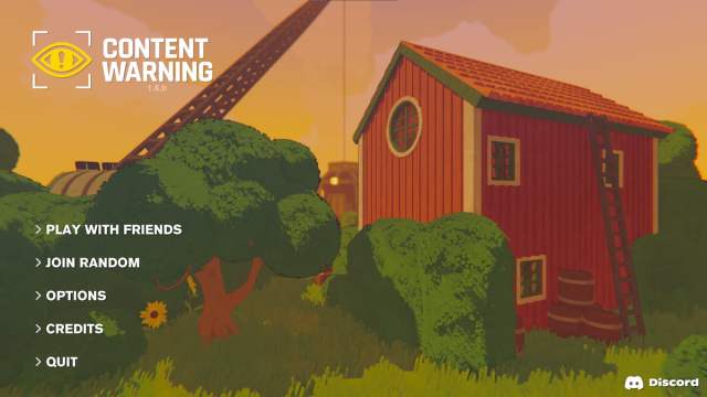 Content Warning main menu screen