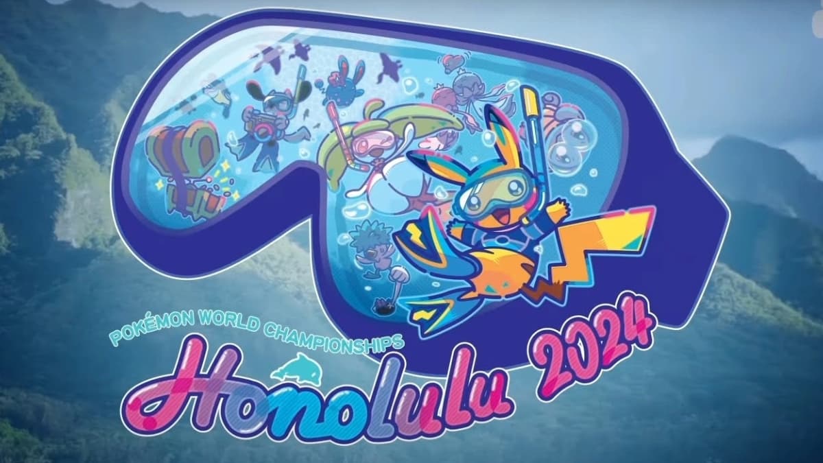 Artwork for Pokémon Worlds 2024 featuring Pokémon in snorkeling gear.