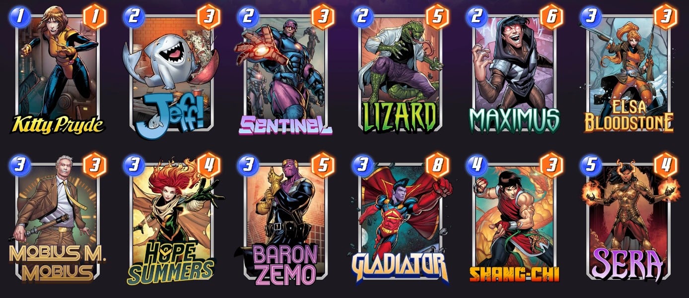 Marvel Snap Sera Control deck