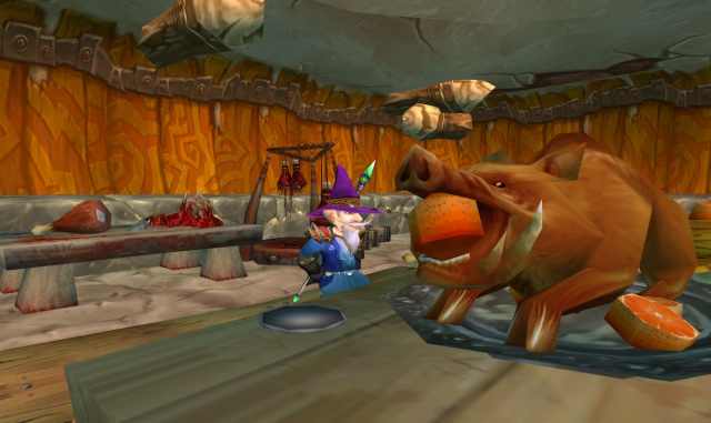 A Mage sitting in the Gadgetzan inn in WoW Classic