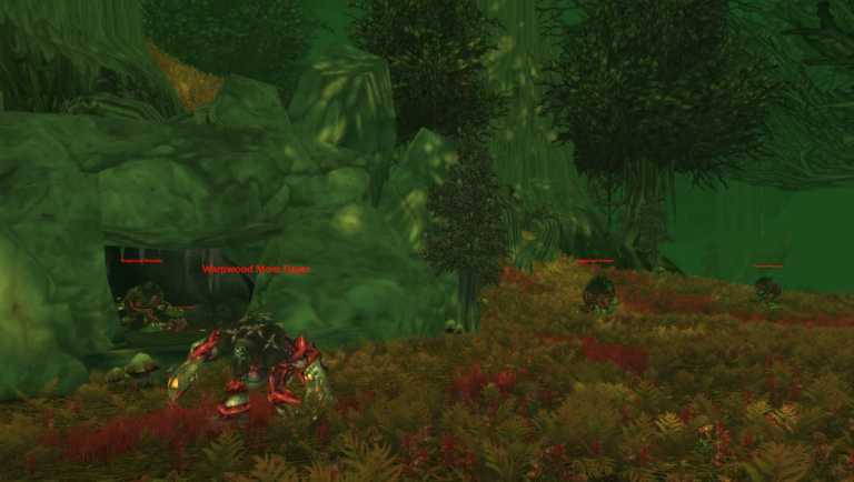 Warpwood Moss Flayers, known for their Blood Amber, in the quest Cleansing Felwood in WoW Classic