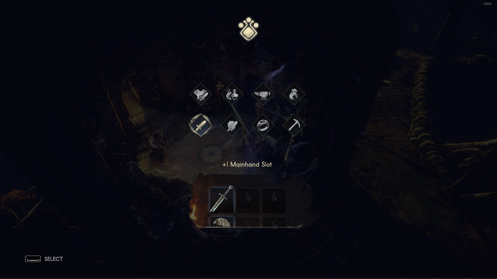 The weapon select quick menu in No Rest for the Wicked