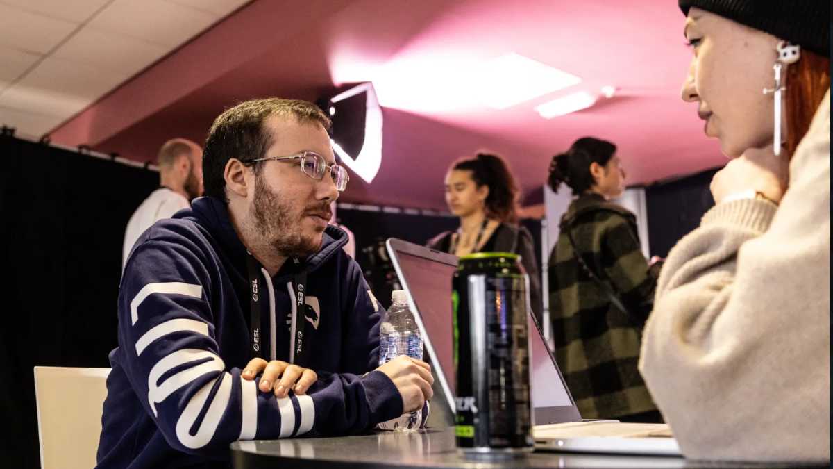 Team Liquid Neta "33" Shapira being interviewed for Dot Esports at ESL One Birmingham