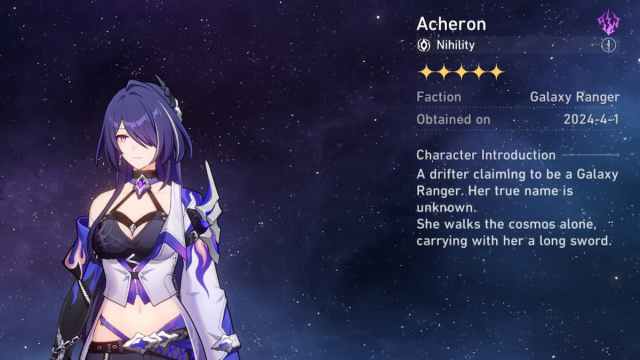 Acheron in Honkai: Star Rail.