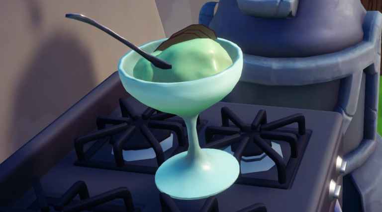 Apple Sorbet in Disney Dreamlight Valley waiting to be served