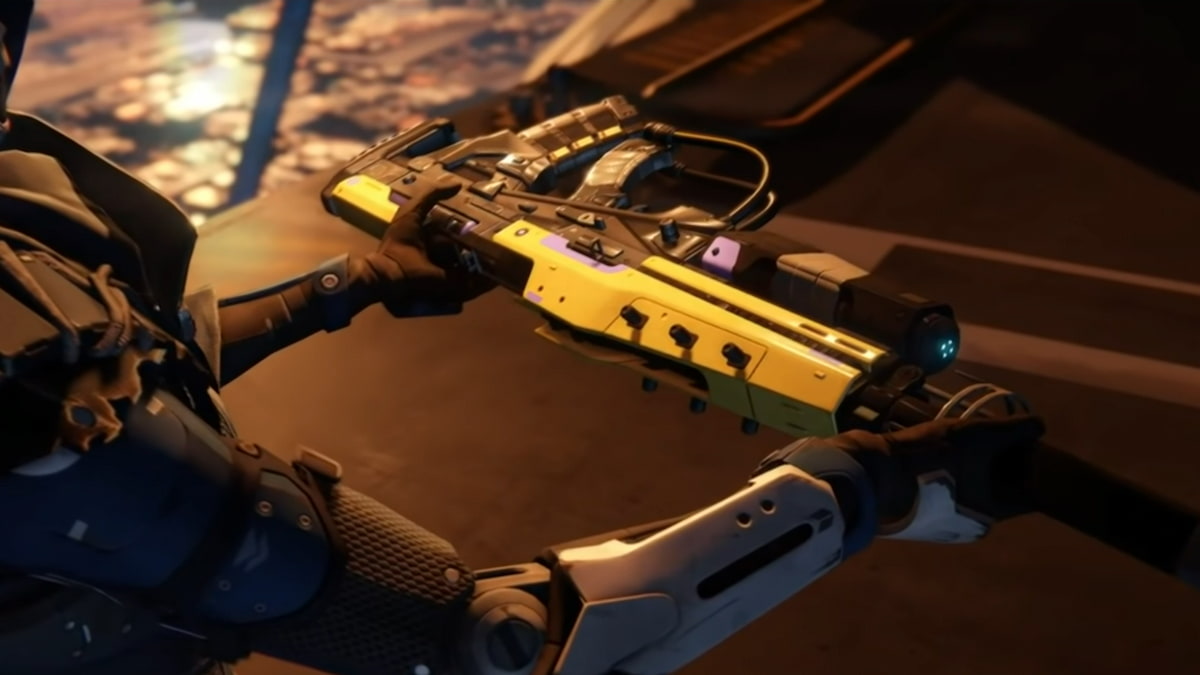 The Exo Stranger presenting Elsie's Rifle in Destiny Vanilla.