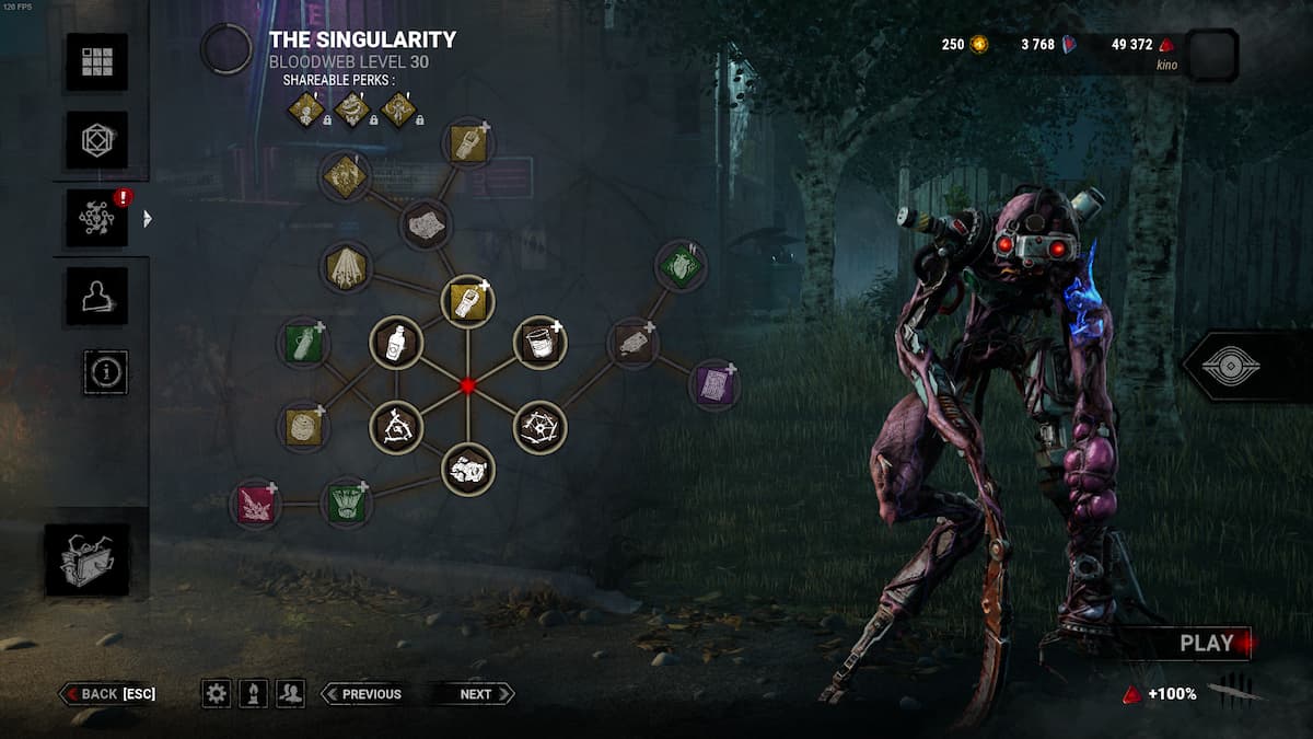 Overview of the Singularity's Bloodweb in Dead by Daylight.