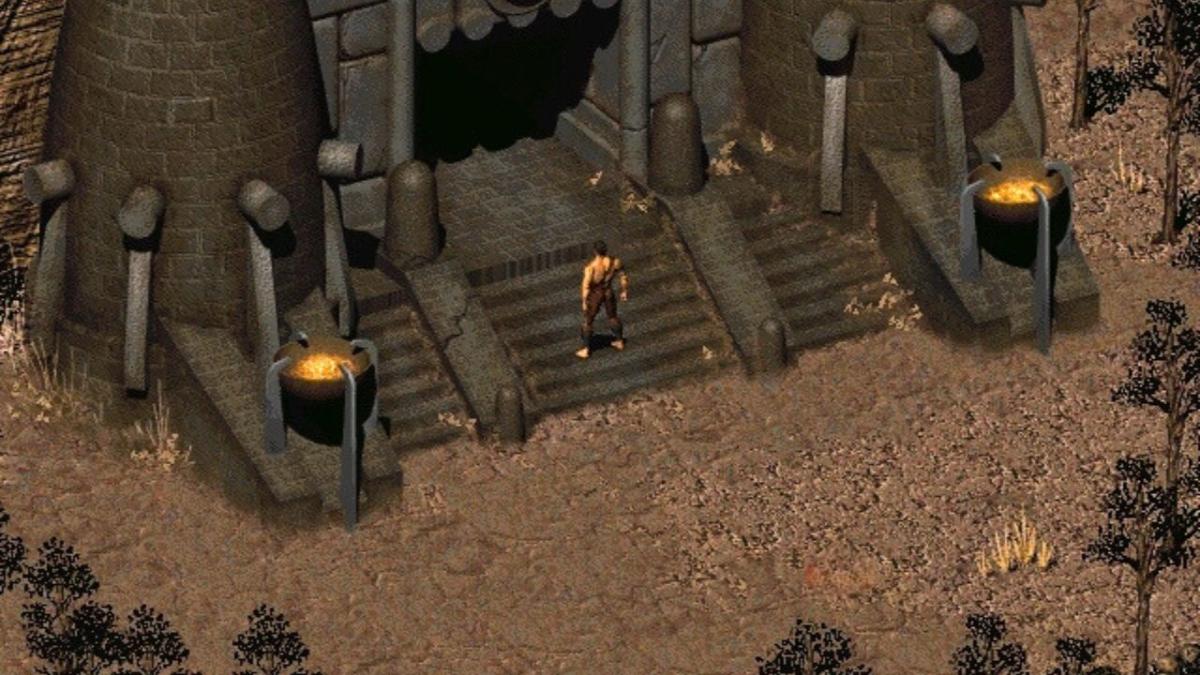 character on stairs near building in fallout 2
