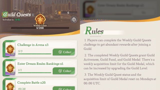 guild quests and activeness in afk journey