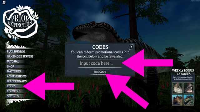 How to redeem Prior Extinction codes