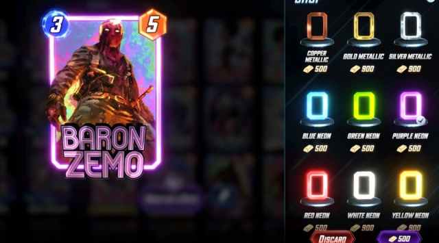 Marvel Snap new card borders