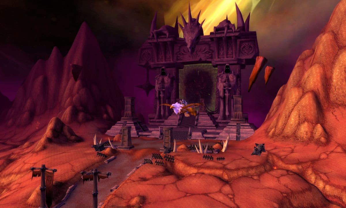 The Dark Portal as viewed from Hellfire Peninsula in WoW The Burning Crusade Classic