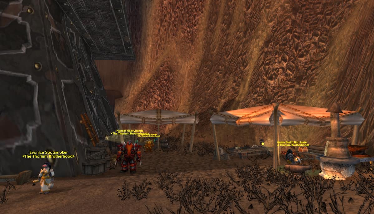 Master Smith Burninate in WoW Classic at Thorium Point in the SEaring Gorge