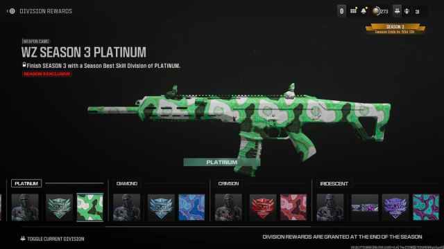 Warzone Ranked platinum camo