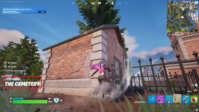 The Landmark text highlighted in Fortnite.