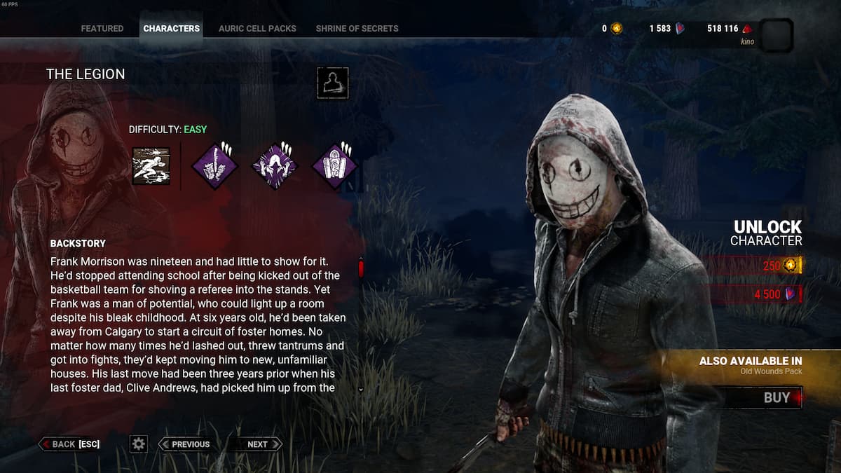 The Legion killer in Dead by Daylight.