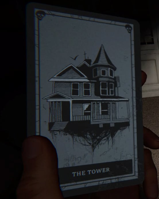 The Tower card in Phasmophobia. 