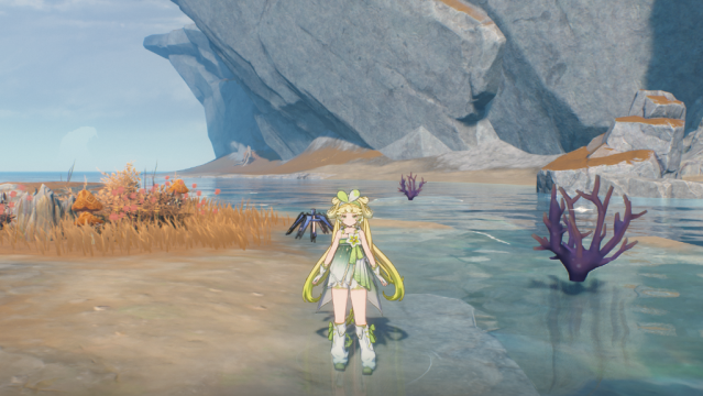 Verina standing in front of Violet Corals in Desrock Highland in Wuthering Waves