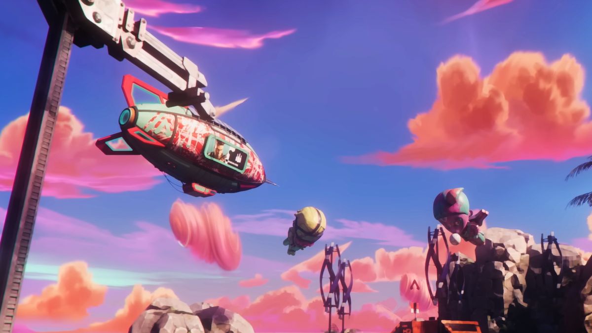 Zeppelin flying over Storm Point in Breakout Launch Trailer