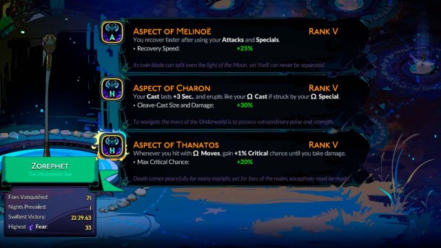 unlocking Aspect of Thanatos Hades 2