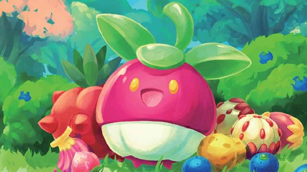 Bounsweet Pokemon TCG art.