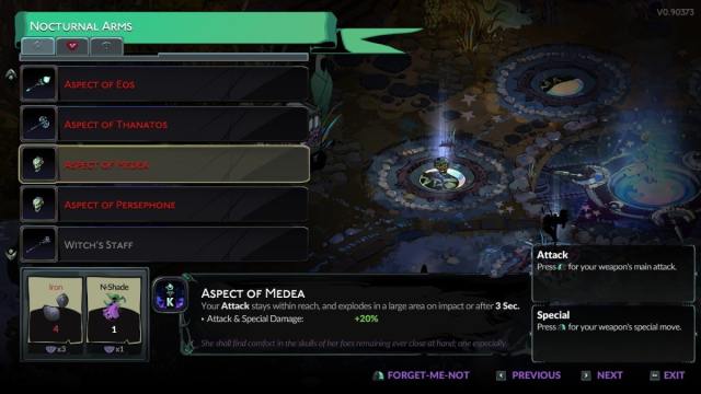 The Aspect of Medea in Hades 2, in the Aspect creation menu.