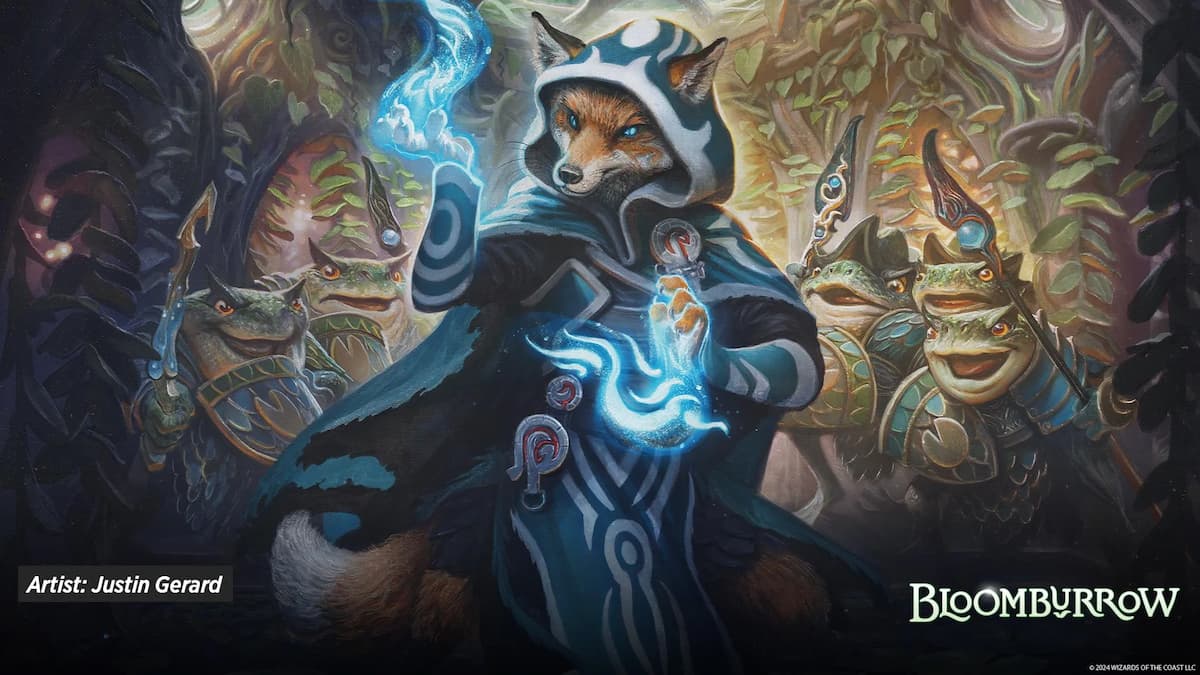 Jace Planeswalker as fox in MTG Bloomburrow set