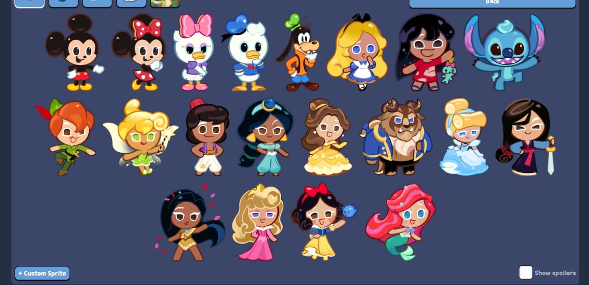 An image of the Disney Cookies in the Cookie Run creator