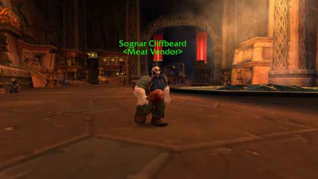 Sognar Cliffbeard, the Ironforge Meat Vendor in World of Warcraft Classic