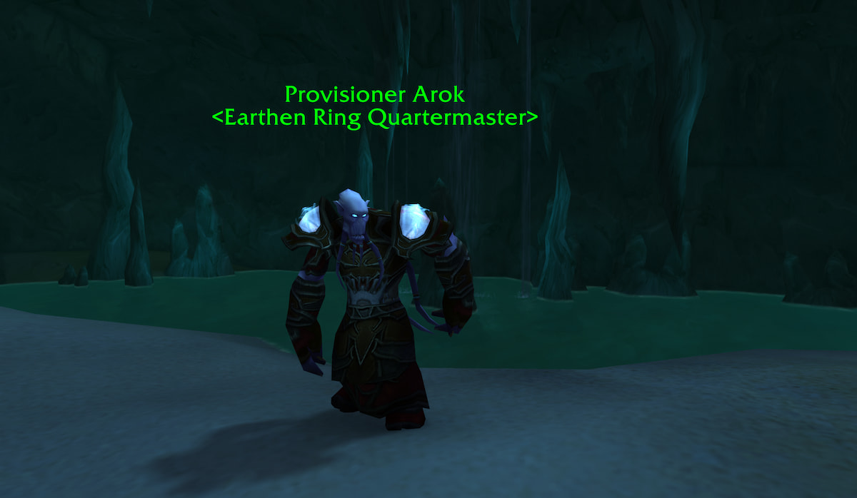 The Earthen Ring quartermaster Arok in WoW Cataclysm Classic in Vashjir