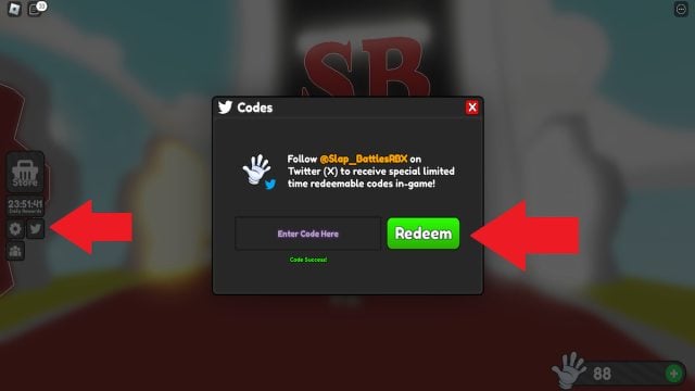 Slap Battles How to redeem codes