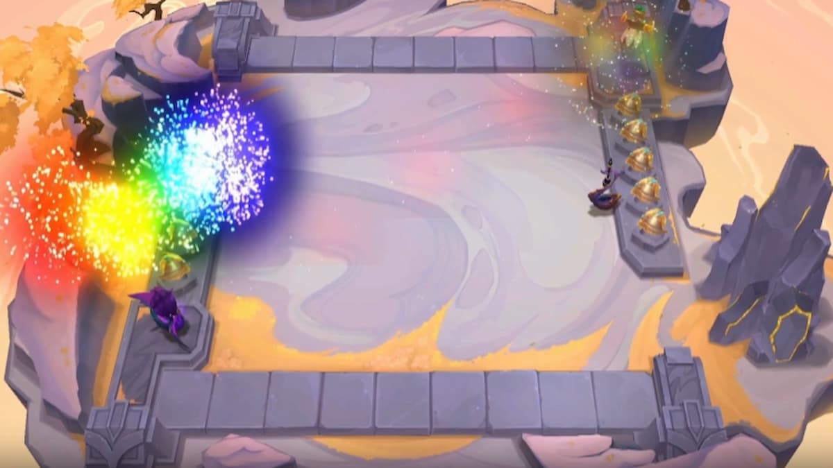 Rainbow firework boom on TFT Set 11 board