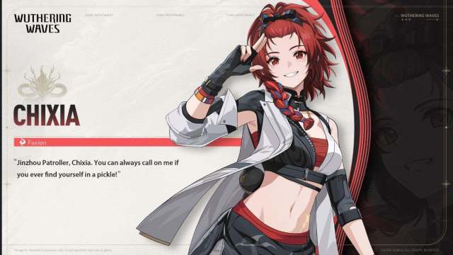 Chixia, a four-star character from Wuthering Waves.