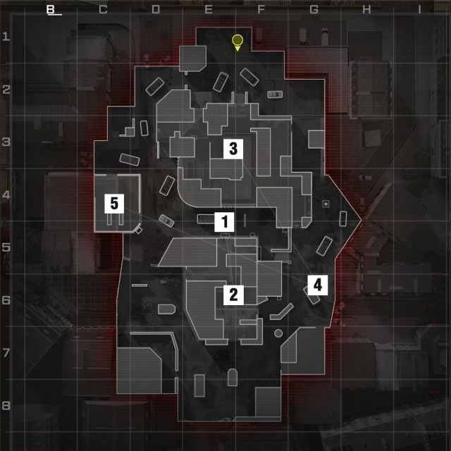 A screenshot of the MW3 map Paris with hardpoint order shown.