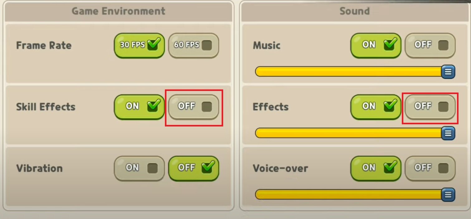 Cookie Run: Kingdom in-game settings.