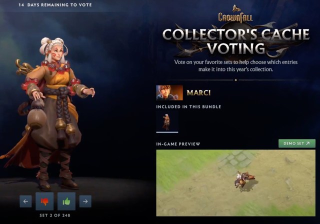 Dota 2's Crownfall Cache voting.