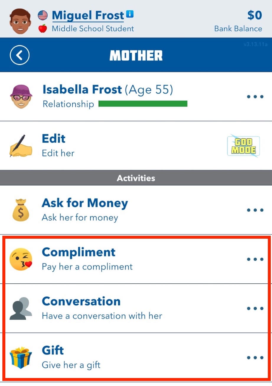 Ways to increase karma in BitLife.