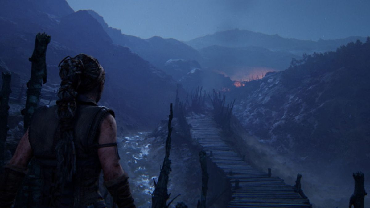 senua crossing bridge in hellblade 2