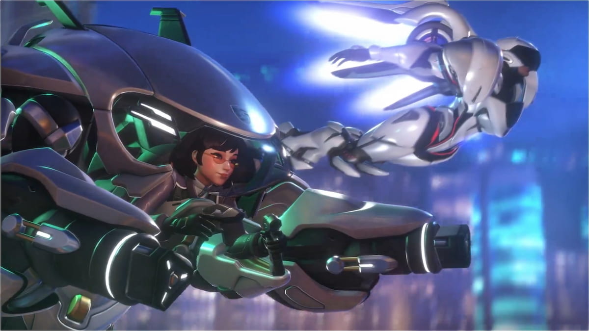 D.Va and Pharah in their Porsche skins in Overwatch 2