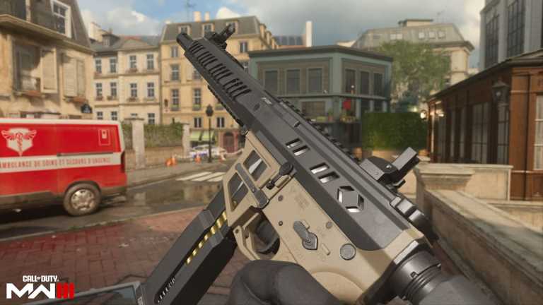 An operator holding the Superi 46 SMG in MW3