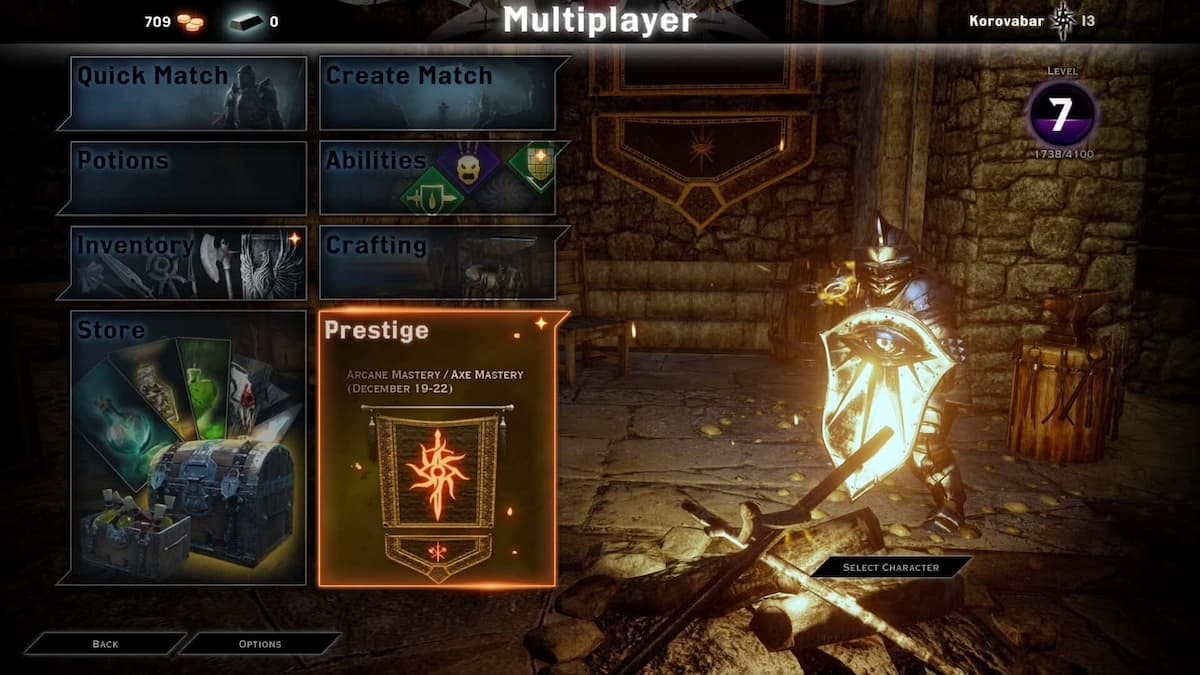 An image of the multiplayer character upgrades in Dragon Age: Inquistion