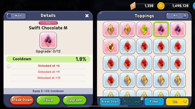 swift chocolate cookie topping in cookie run kingdom